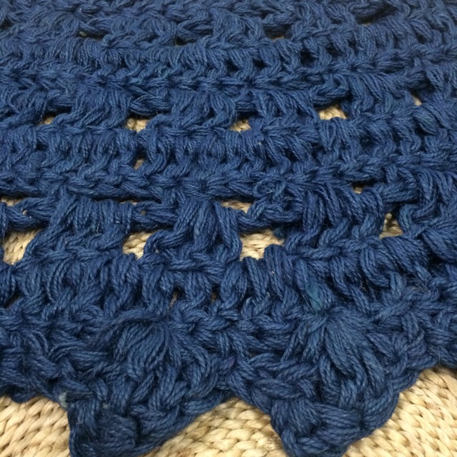 Jute Crochet Floor Rug Indigo detail