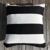 Outdoor Cushion Cover 60cm - B&W Deck Stripe - with-insert-cco10