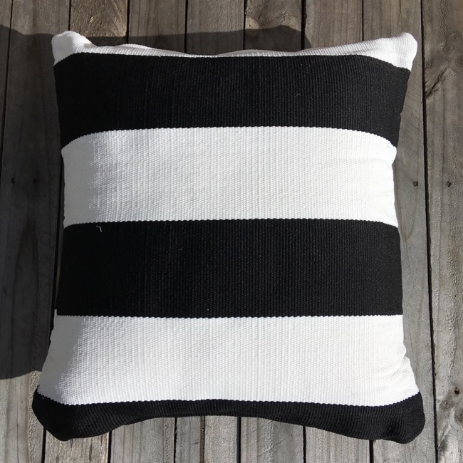 Outdoor Cushion Cover 50cm B W Deck, Black And White Striped Outdoor Cushions Australia