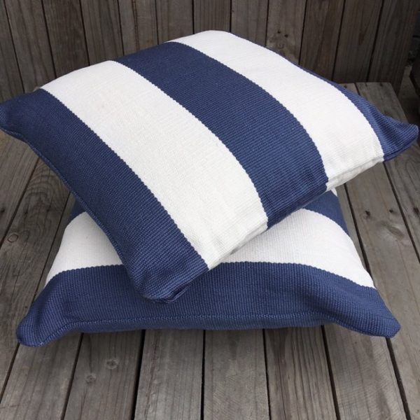 Outdoor Cushion Cover - Denim Deck Stripe 50cm