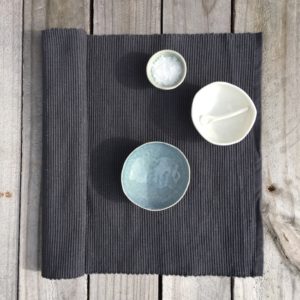 Placemat Cotton Rib Charcoal