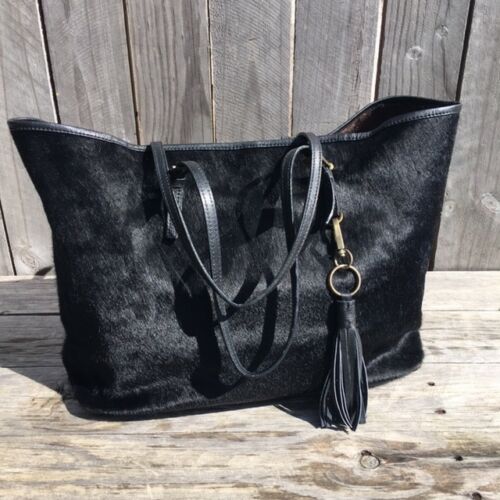 handbag hide & leather - black