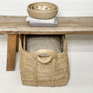 JUTE STORAGE BASKET RECTANGLE NATURAL