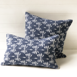 Cushion Cover Linen Date Palm - Navy Blue