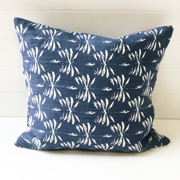 Cushion Cover Linen Date Palm - Navy Blue