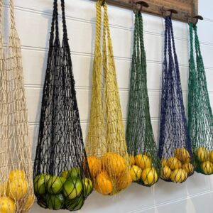 Handmade Jute String Bags - Indigo, Black, Yellow, Green , Natural