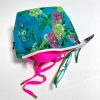 Make-Up Bag/Zip Pouch Floral Print - dark-turquoise