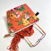 Make-Up Bag/Zip Pouch Floral Print - orange-floral