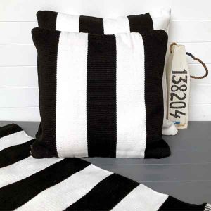 Outdoor Cushion Cover 60cm - B&W Deck Stripe