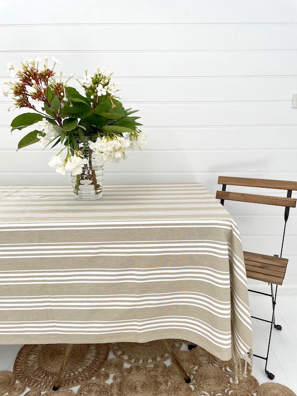 Cotton table cloth - armani beige
