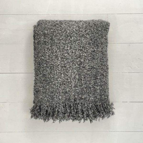 THROW BOUCLE-GREY