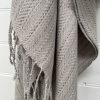 Throw Linen/cotton Herringbone - light-grey-thr12984lg