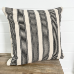 Cushion Cover 50cm - Recycled Cotton Domino Natural Black - cover-only