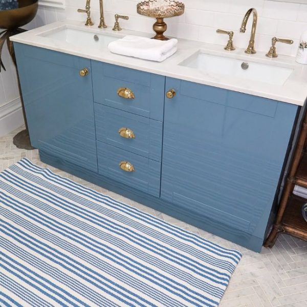 Indah Island Collaboration - Floor Rug Recycled Cotton - Flinders Blue