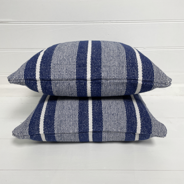 Cushion Cover 50 cm - Recycled Cot Navy W Stripe