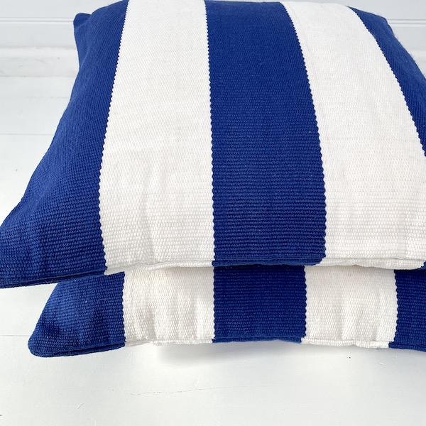 Outdoor PP Cushion Cover 50cm Deck Stripe - Cobalt