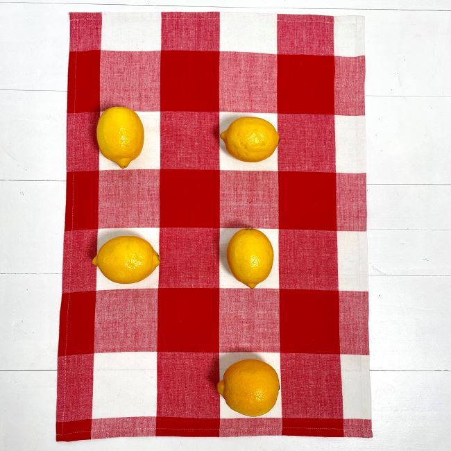 Cotton Tea Towels - Red & White Check