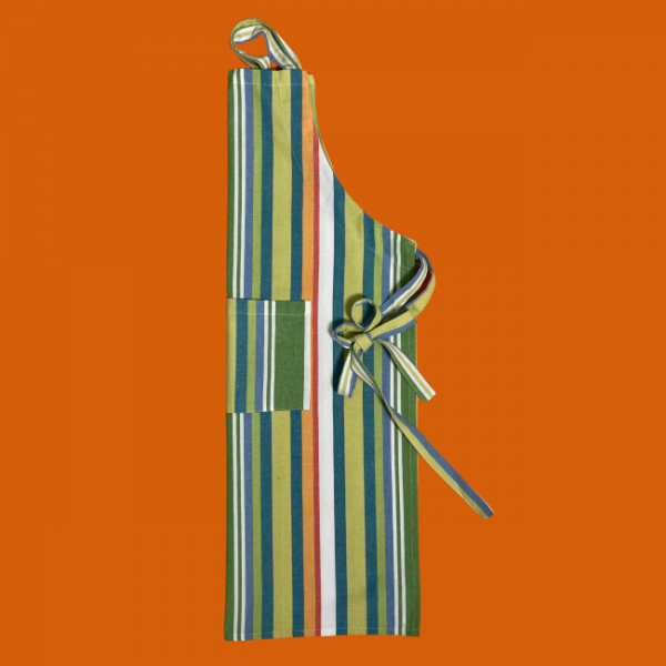 100% cotton kitchen and BBQ aprons by Carnival Homewares in bold striped designs. Adjustable fit with front pocket. Ethically made in India. Perfect for cooking, baking, or BBQs. Great gift idea for housewarmings, birthdays, or special occasions.