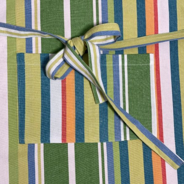 100% cotton kitchen and BBQ aprons by Carnival Homewares in bold striped designs. Adjustable fit with front pocket. Ethically made in India. Perfect for cooking, baking, or BBQs. Great gift idea for housewarmings, birthdays, or special occasions.
