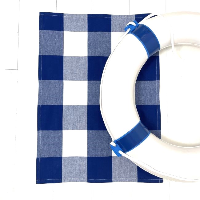 Cotton Tea Towels - Blue White Check