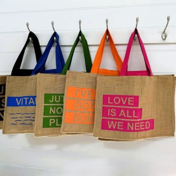 Hessian Print Shopper - 'Love is all we Need' - Image 2