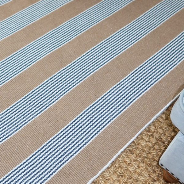 Indah Island Collaboration - Floor Rug Recycled Cotton - Geneva Blue