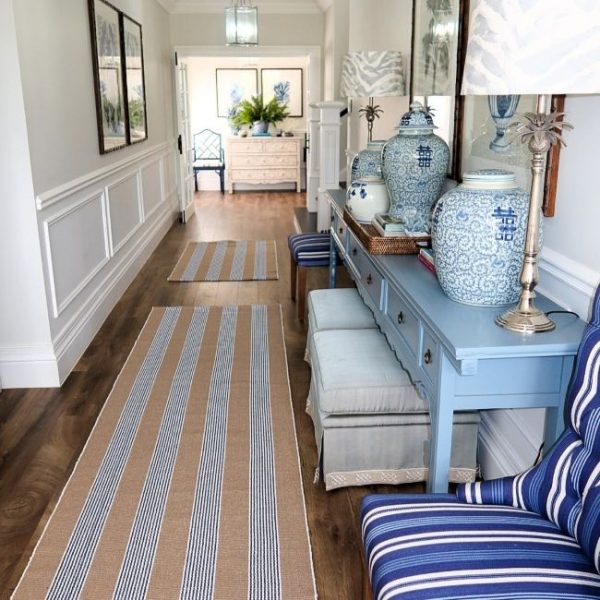 Indah Island Collaboration - Floor Rug Recycled Cotton - Geneva Blue