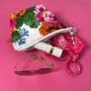 Sept'25 Essentials Travel Pouch - white-rose-garden