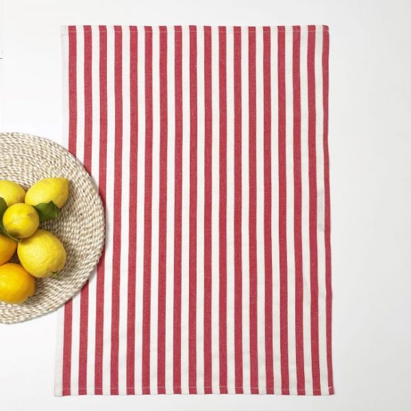 Nov'25 Arrival Tea Towel Dozen Pack - Red White Stripe - Image 2