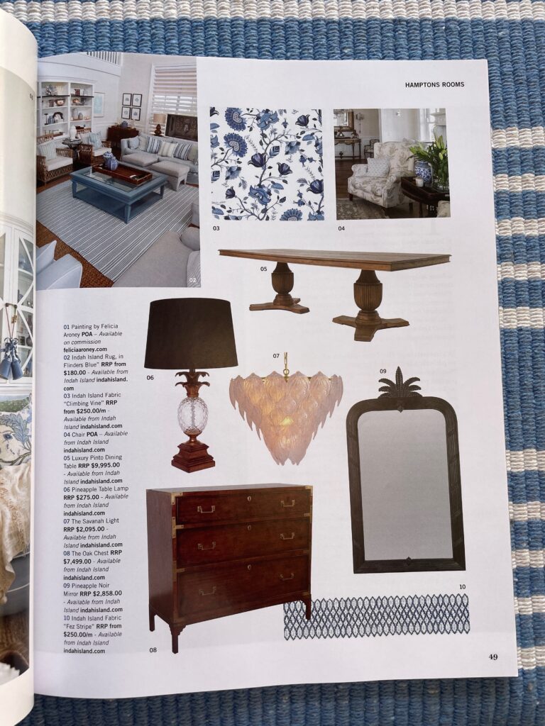 Carnival Homewares x Indah Island Rug Collection Featured in Hamptons Living Issue 4
